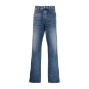 Casual Blå Straight Jeans