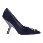 Blå Velvet Pumps