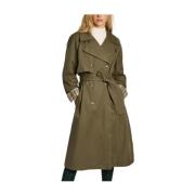 Hvit Trenchcoat Elegant Funksjonell Stil