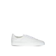 Hvite Lave Skinn Sneakers