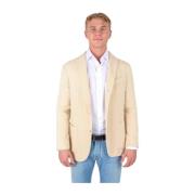 Beige Enkeltspent Blazer Håndlaget i Italia