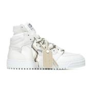 Hvite Skinn High-Top Sneakers