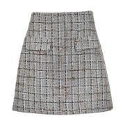 Tweed Rutete Miniskjørt