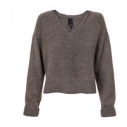 Angora V-Neck Pullover Nutmeg