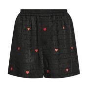 Shorts med brodert mønster