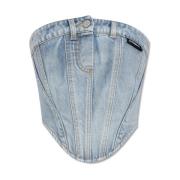 Denim korsett-topp