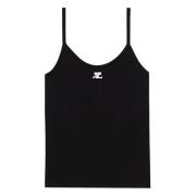 Svart Strikket Tank Top med AC-logo