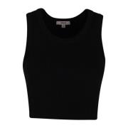 Ribbet tanktop med sporty kutt