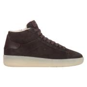 Kvinner Sadlebrun Italiensk Velour High-Top Sneakers