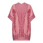 Rosa Kimono Erme Jakke Medallion Print