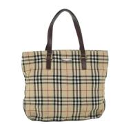 Pre-owned Brunt lerret Burberry skulderveske