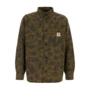 Camouflage Denim Skjorte Brun Bomull Logo