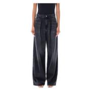 Sort Tencel Wide-Leg Jeans