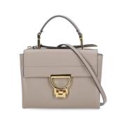 Stilig Beige Skinn Pochette Veske