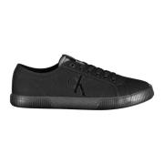 Sporty Svarte Sneakers med Kontrastdetaljer