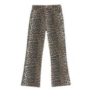 Leopard Print Cropped Denim Jeans