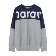 Grå Sweatshirt med Logoprint