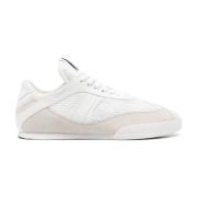 Hvit Beige Sneakers Mesh Semsket Design