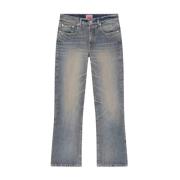 Vintage ankellengde jeans med klassiske detaljer