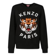 Tiger Brodert Oversize Sweatshirt