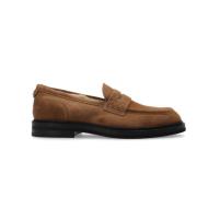 Brune Semskede Loafers med Logo Plaque