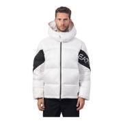 Hvit Herre Puffer Frakk Fullzip