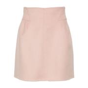 Blush Pink Ull A-Linje Skjørt