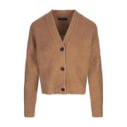 Brun Paljett Cardigan Boxy Stil