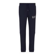 Blå Logo Sweatpants 100% Bomullsmateriale