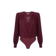 Bordeaux Viskose Body Bluse Cb009 CG3