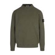 Grønn Crew-Neck Sweatshirt med 'Old' Behandling