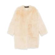 Swirl Shearling Midi Coat