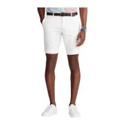 Hvit Slim Fit Strekk Shorts