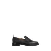 Svart Lær Brogue Penny Loafer