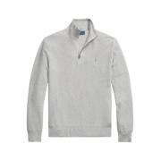 Mesh-Strikket Quarter-Zip Jumper Andover Heather