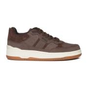 Brun skinn sports sneakers