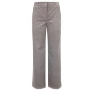 Velvet Wide Leg Trousers Dove Grey