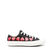 Hjerte Print Canvas Sneakers Svart