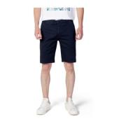 Blå Bomull Bermuda Shorts for Menn