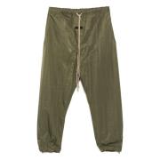 Krøllete Nylon Trackpant med Militærfarge