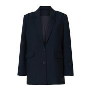 Relaxed Blazer Pin Stripe Dark Sapphire