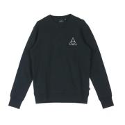 Svart Crew Neck Sweatshirt Stilig Komfort