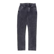 Solid Denim Straight Jeans