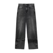 Svart Boyfit Wide Leg Jeans