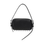 Studded Svart Lammskinn Crossbody Veske