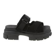 Sort Semsket Slide Sandal