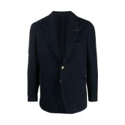 Blå Bomullsblanding Blazer