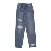 Slitt Denim Baggy Jeans Blå Indigo