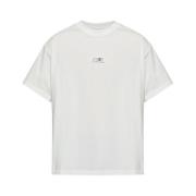 Hvit Crew Neck Logo T-skjorte