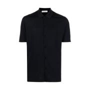 Midnight Blue Merino Wool Polo Shirt